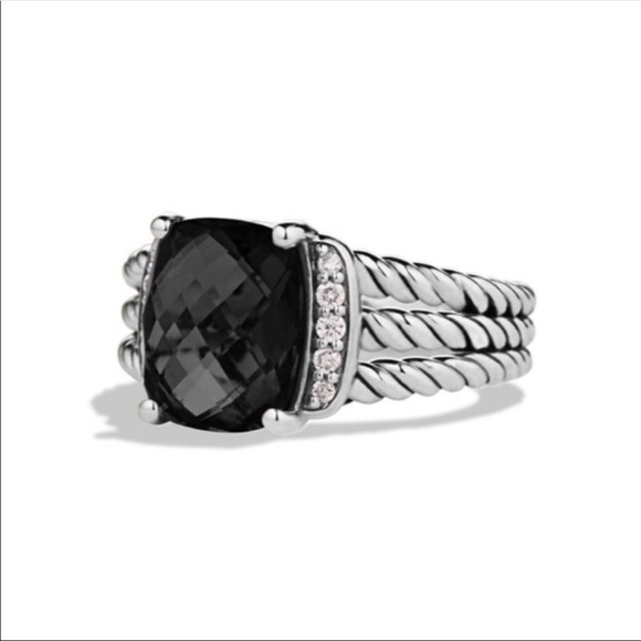 David Yurman Jewelry - DAVID YURMAN Petite Wheaton Black Onyx Diamon Ring
